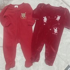 Baby's 1st Christmas sleeper bundle Sz 6-9 months